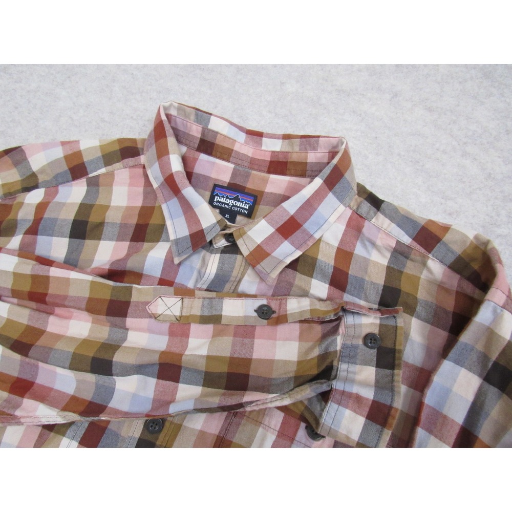 Patagonia Mens XL Organic Cotton Plaid Long Sleeve Button Down Shirt 53837 FA20